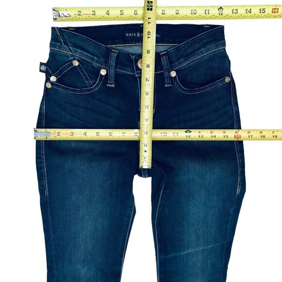 Rock & Republic Dark Blue Denim Kendra Curvy Low Rise Women’s Jeans - Picture 10 of 16
